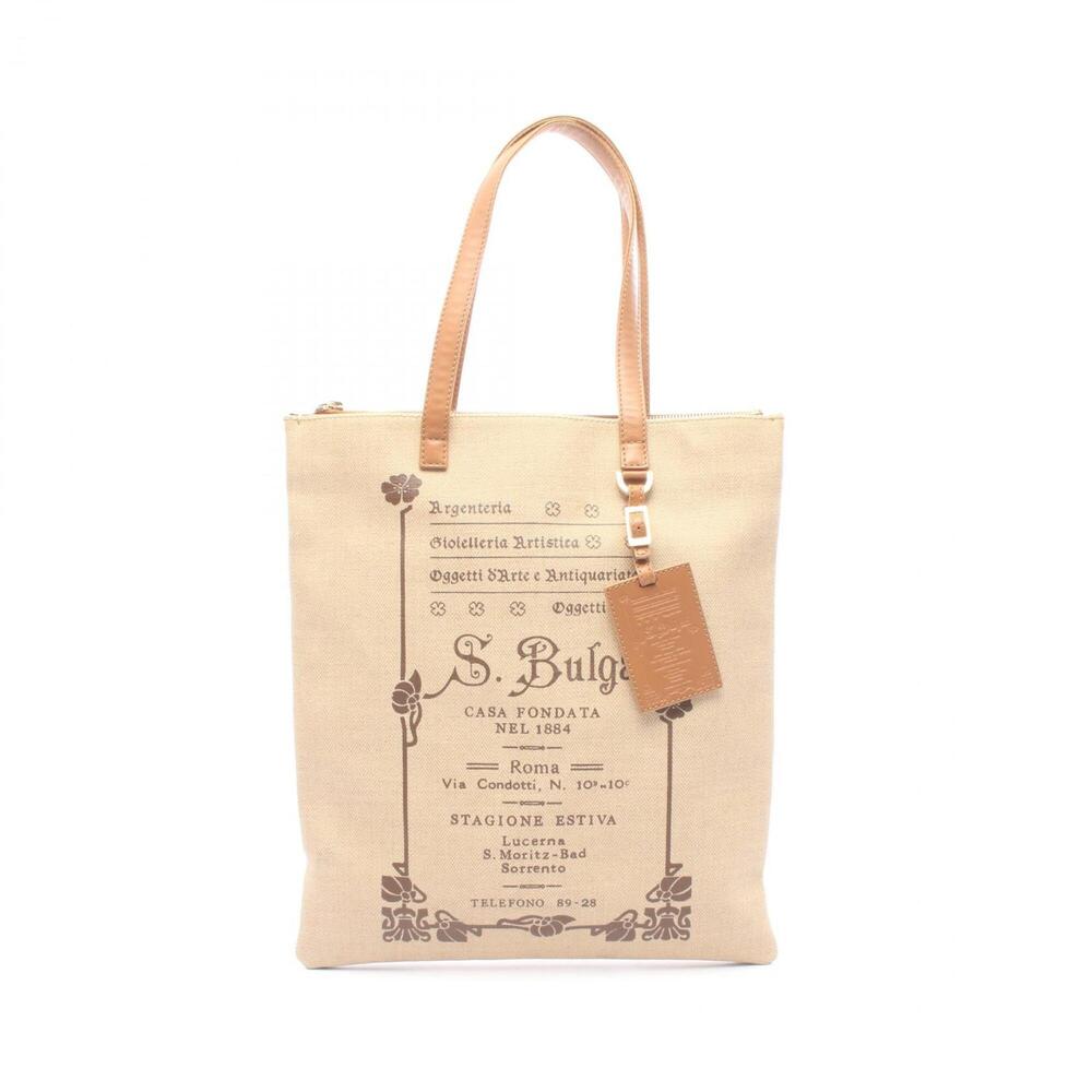 Bulgari BVLGARI Collezione 1910 Tote Bag Handbag Coated Canvas Leather Women'...